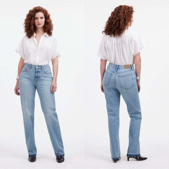 NWT MADEWELL The Petite Curvy '90s Straight Mid-Rise Jean in Barbosa Wash - Picture 1 of 9